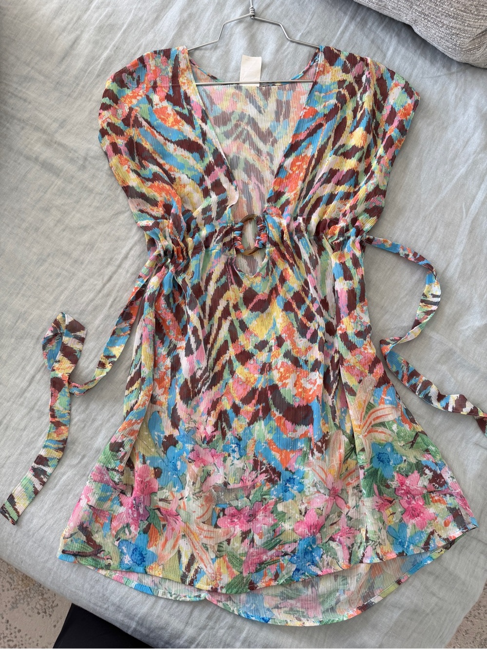 Becca Swim Suit Colorful, Sheer Coverup 
Size XS